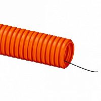 Труба ПНД гибкая гофр. д.32мм, лёгкая с протяжкой, 25м, цвет оранжевый (упак. 25м) | код. 71932 |  DKC